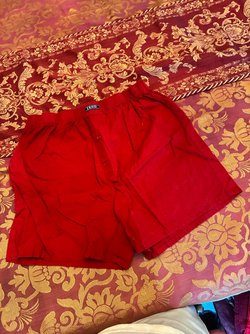 Izod Red Cotton Boxer Shorts with Elastic Waist
